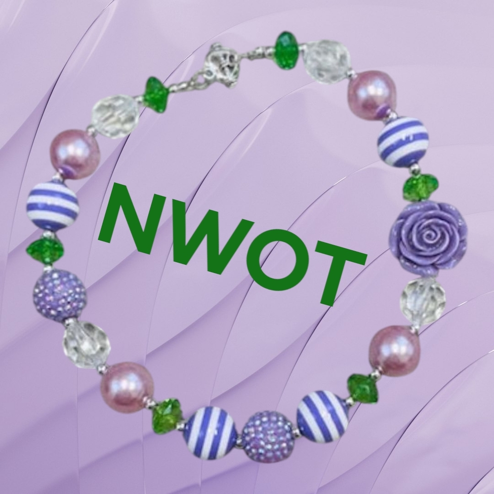 Vibrant Purple and Green Beaded Bracelet